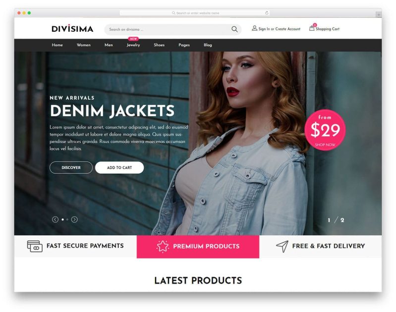 free ecommerce website templates